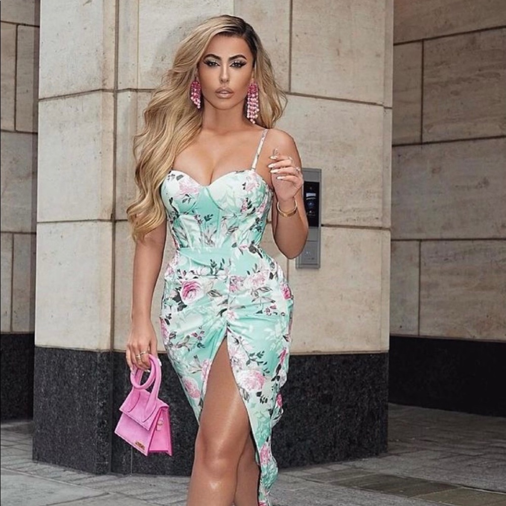 JLUX MINT FLORAL IVANA BUSTIER TOP- Small